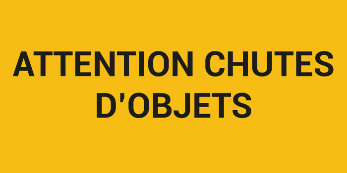 Pictogramme ATTENTION CHUTES D’OBJETS
