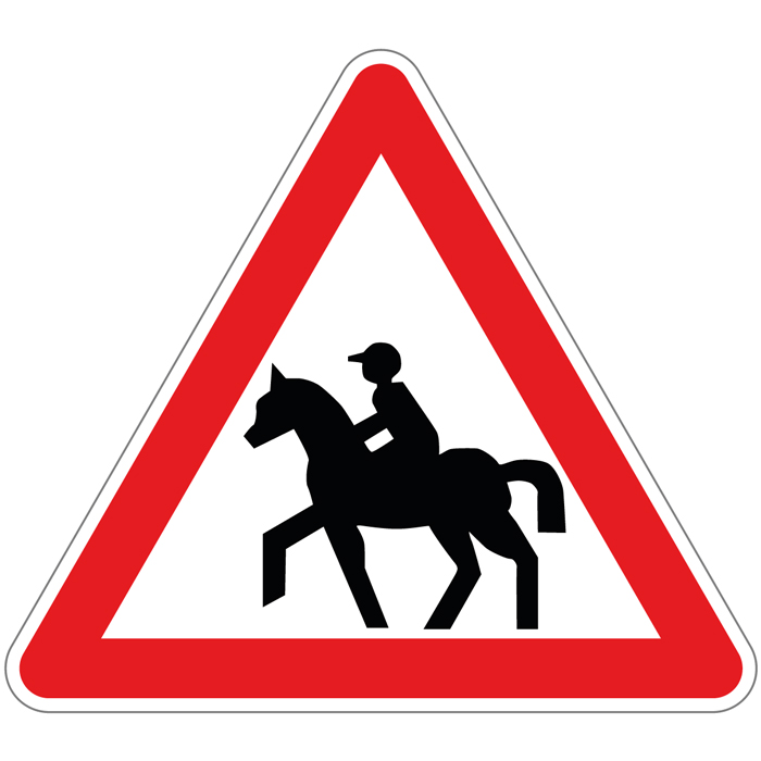 Pictogramme Attention passage de cavalier