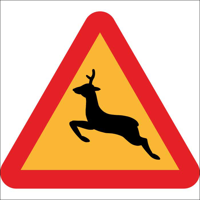 Pictogramme Attention traversée d'animaux sauvages