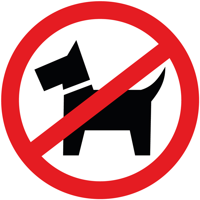 Pictogramme Promenade de chiens interdite