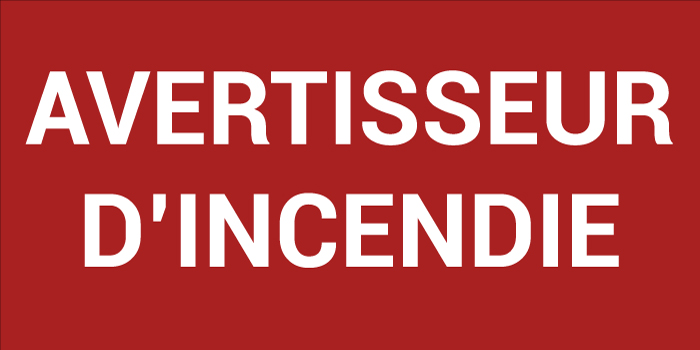 Pictogramme AVERTISSEUR D’INCENDIE