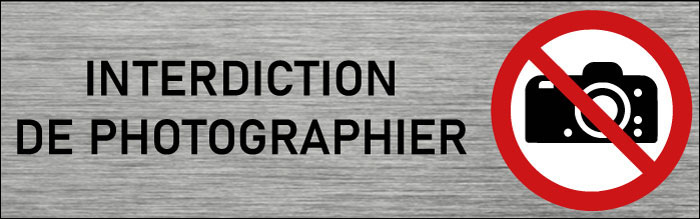 Plaque de porte Interdiction de photographier