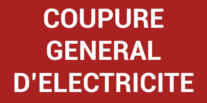 Pictogramme COUPURE GÉNÉRALE D'ÉLECTRICITÉ
