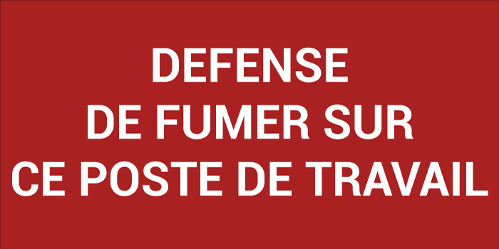 Pictogramme DÉFENSE DE FUMER SUR CE POSTE DE TRAVAIL
