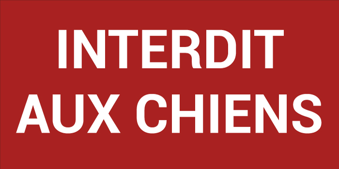 Pictogramme INTERDIT AUX CHIENS