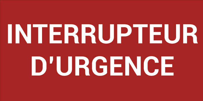 Pictogramme INTERRUPTEUR D’URGENCE