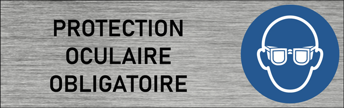 Plaque de porte Protection oculaire obligatoire
