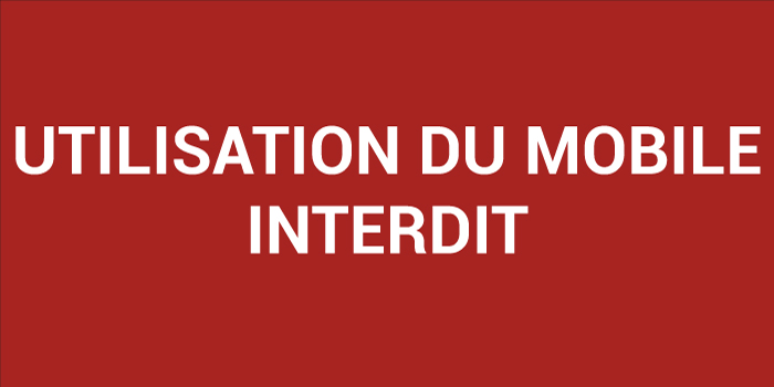 Pictogramme UTILISATION DU MOBILE INTERDIT
