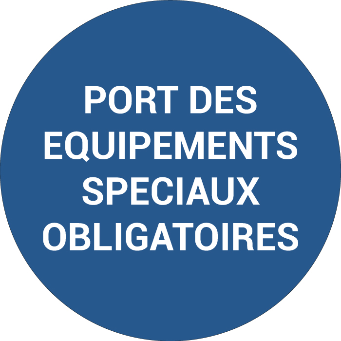Pictogramme PORT DES ÉQUIPEMENTS SPÉCIAUX OBLIGATOIRES
