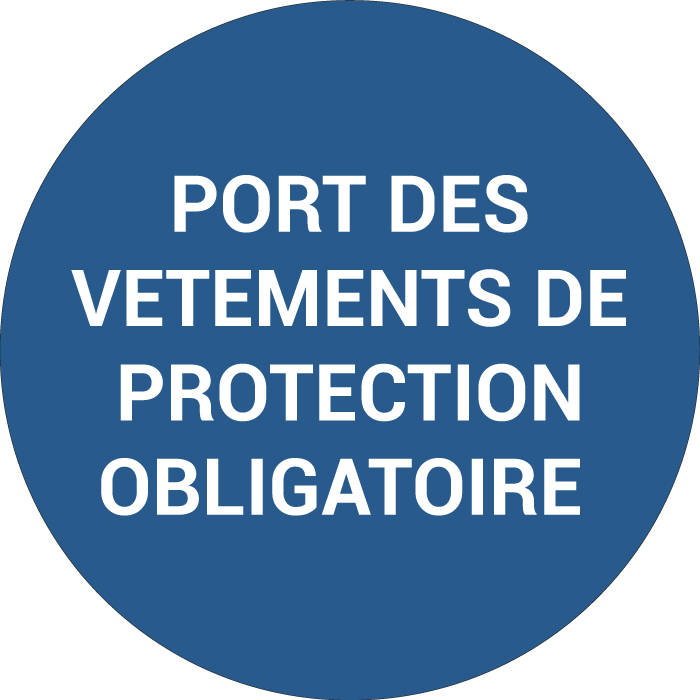 Pictogramme PORT DES VÊTEMENTS DE PROTECTION OBLIGATOIRE
