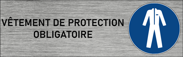 Plaque de porte Vêtement de protection obligatoire