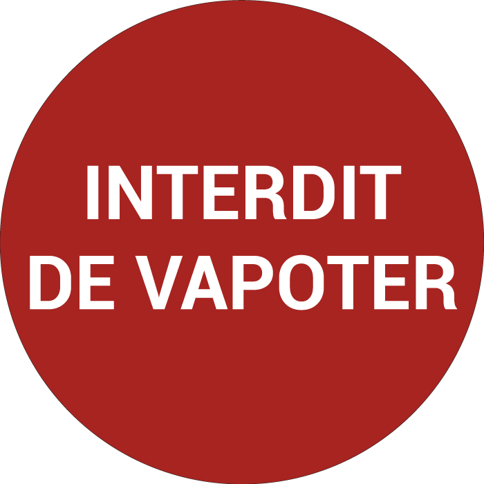 Pictogramme INTERDIT DE VAPOTER
