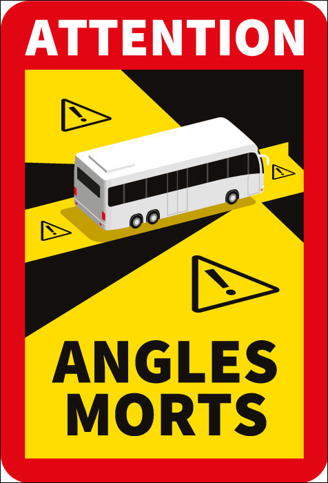 Pictogramme Panneau danger angles morts bus
