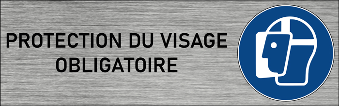 Plaque de porte Protection du visage obligatoire