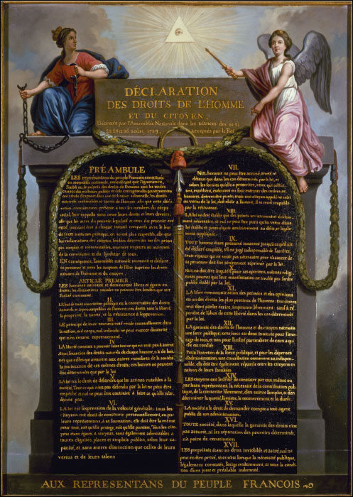Panneau Déclaration des droits de l'homme et du citoyen - 1789
