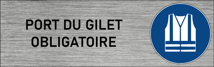 Plaque de porte Port du gilet obligatoire