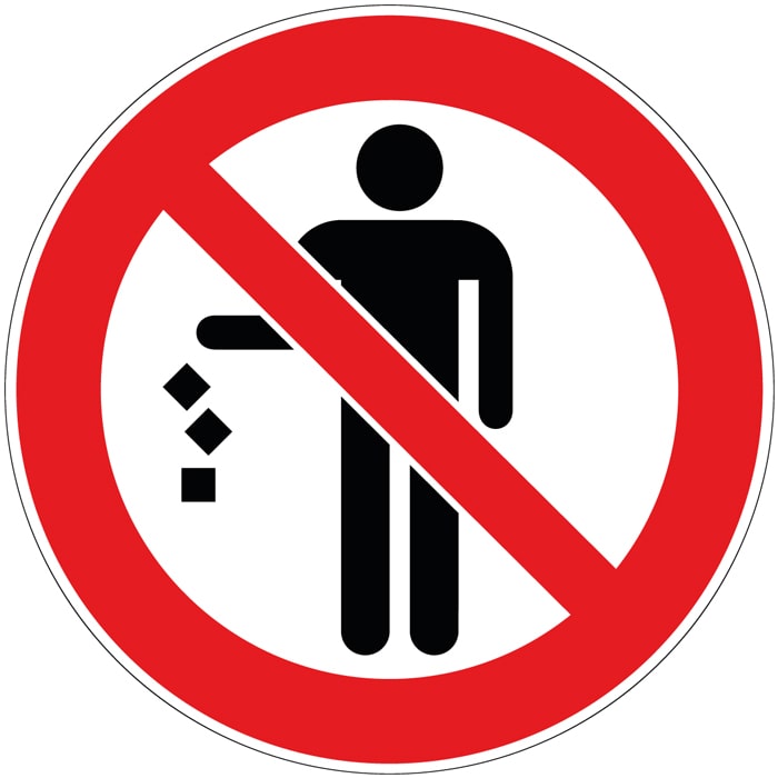 Pictogramme Interdit de jeter vos déchets