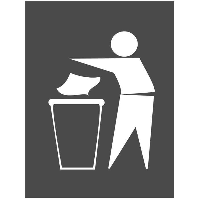 Pictogramme Jeter vos papiers dans la poubelle