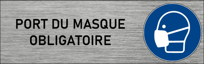 Plaque de porte Port du masque obligatoire