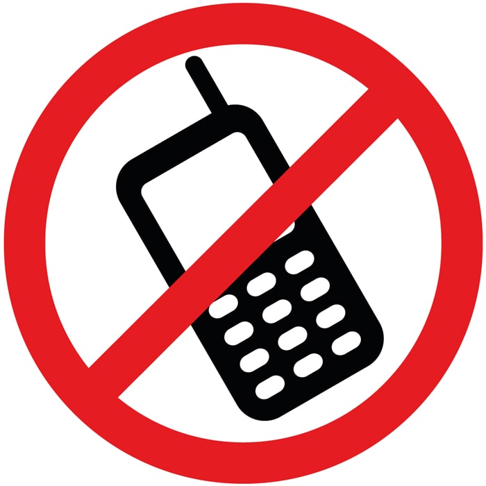  Pictogramme Interdiction d' utiliser son mobile dans l’ établissement