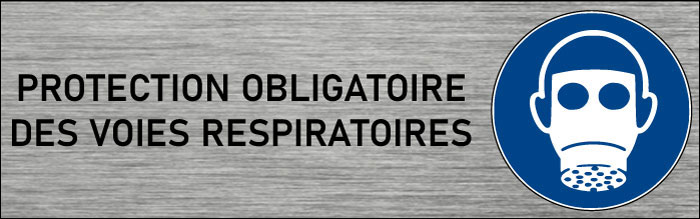 Plaque de porte Protection obligatoire des voies respiratoires