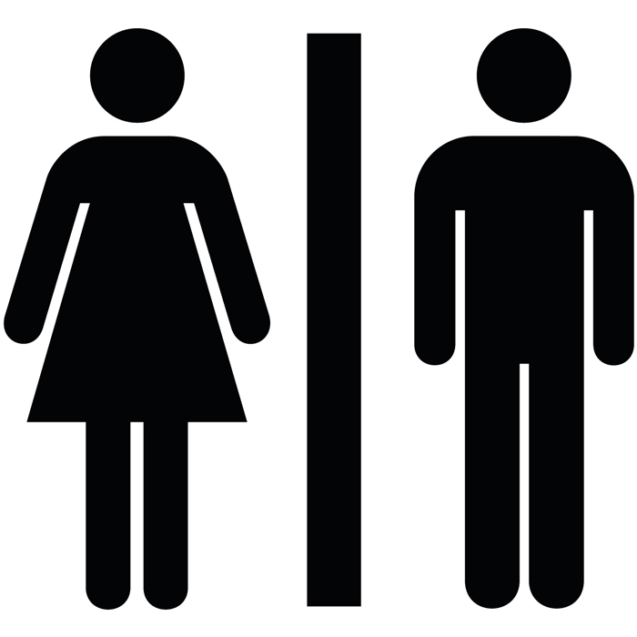 Panneau toilette mixte