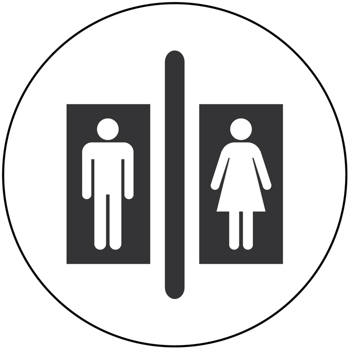 Panneau toilette mixte classique
