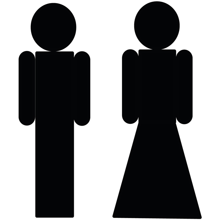 Panneau toilette mixte homme femme