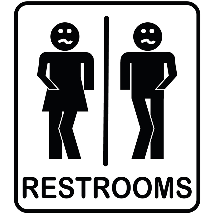 Panneau toilette mixte rigolo