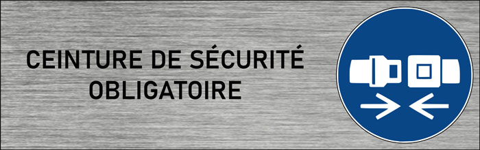 Plaque de porte Ceinture de sécurité obligatoire