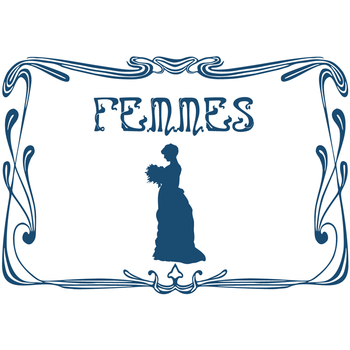 Panneau toilette femme style belle époque