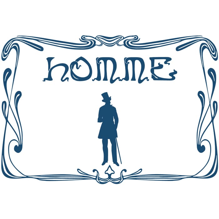 Panneau toilette homme style belle époque