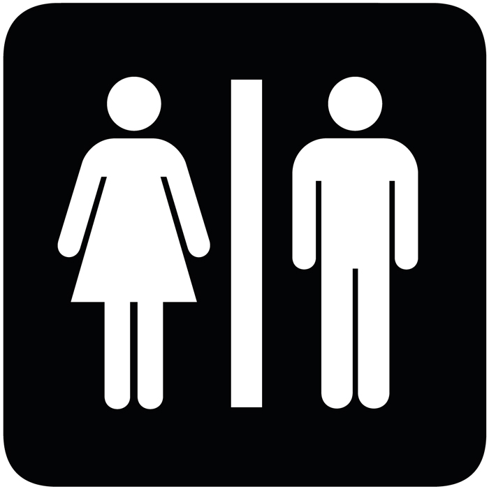 Panneau  toilette mixte