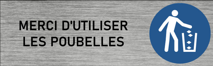 Plaque de porte Merci d'utiliser les poubelles 2