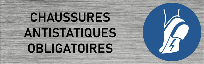 Plaque de porte Chaussures antistatiques obligatoires