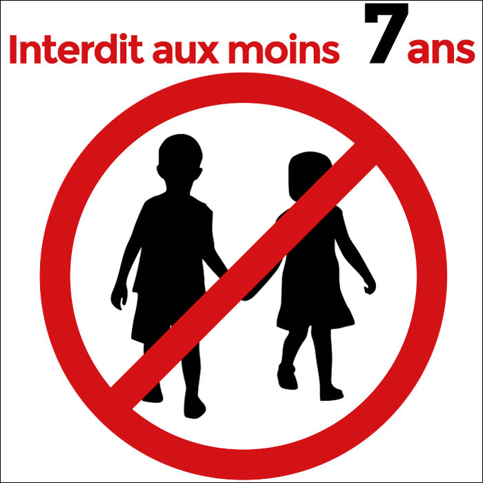 Pictogramme interdit aux moins 7 ans
