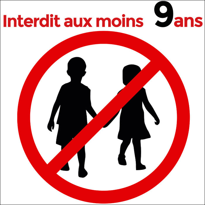 Pictogramme  interdit aux moins 9 ans