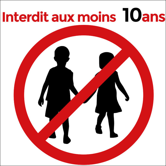 Pictogramme  interdit aux moins 10 ans
