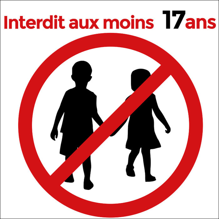 Pictogramme interdit aux moins 17 ans
