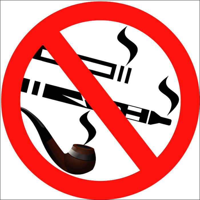 Pictogramme Interdiction de fumer, vapoter et fumer la pipe
