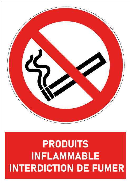 Pictogramme Produits inflammables interdiction de fumer