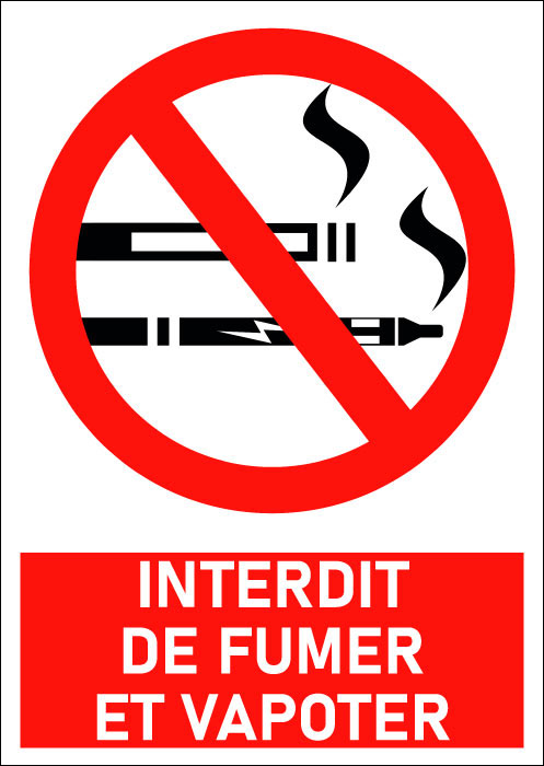 Pictogramme Interdit de fumer et vapoter
