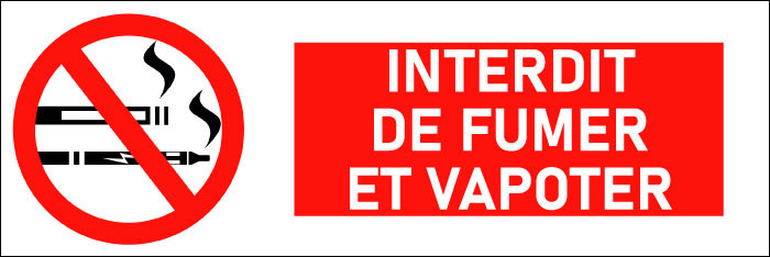 Pictogramme Interdit de fumer et vapoter
