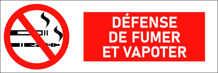 Pictogramme Défense de fumer et vapoter