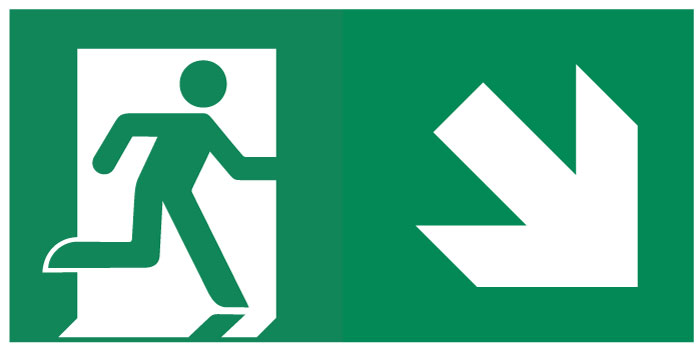 Pictogramme Sortie de secours en bas à droite