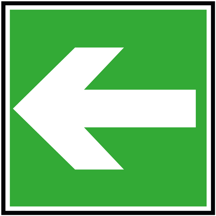 Pictogramme Panneau d'évacuation vers la gauche