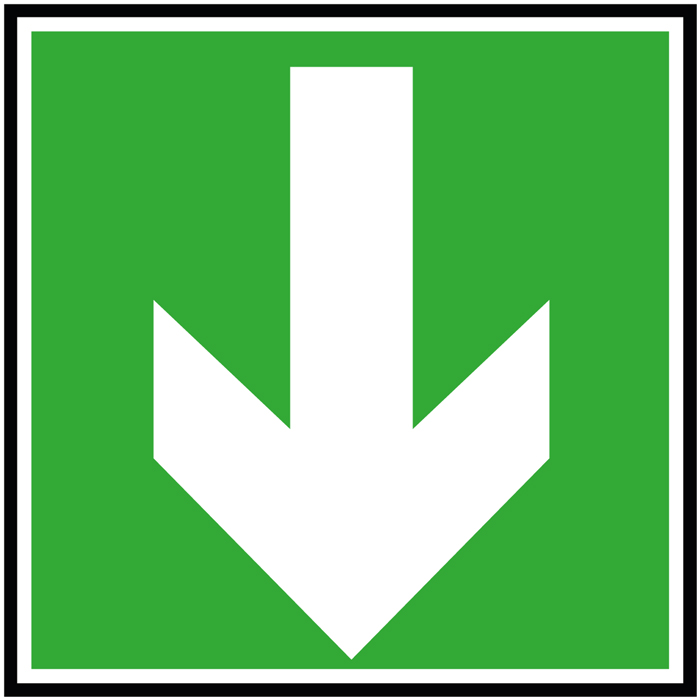 Pictogramme Sortie de secours vers le bas