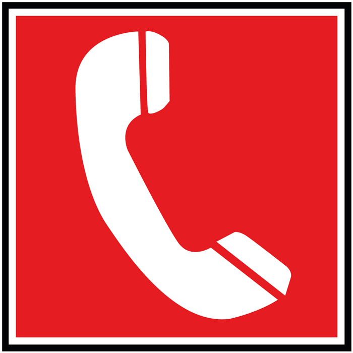 Pictogramme téléphone en cas d'incendie