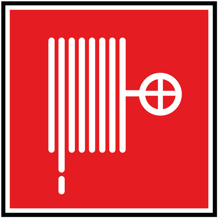 Pictogramme Sécurité robinet d'incendie armé-lance incendie