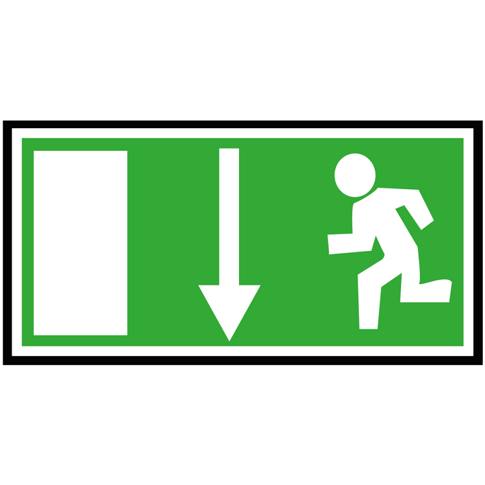 Pictogramme Sortie de secours vers le bas